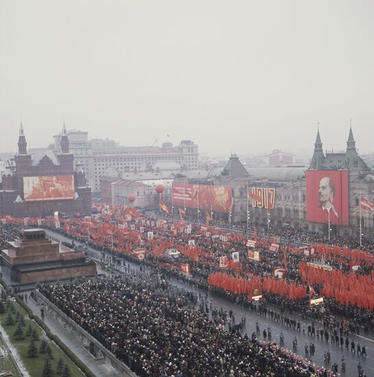 Празднование 58-ой годовщины Октября в Москве