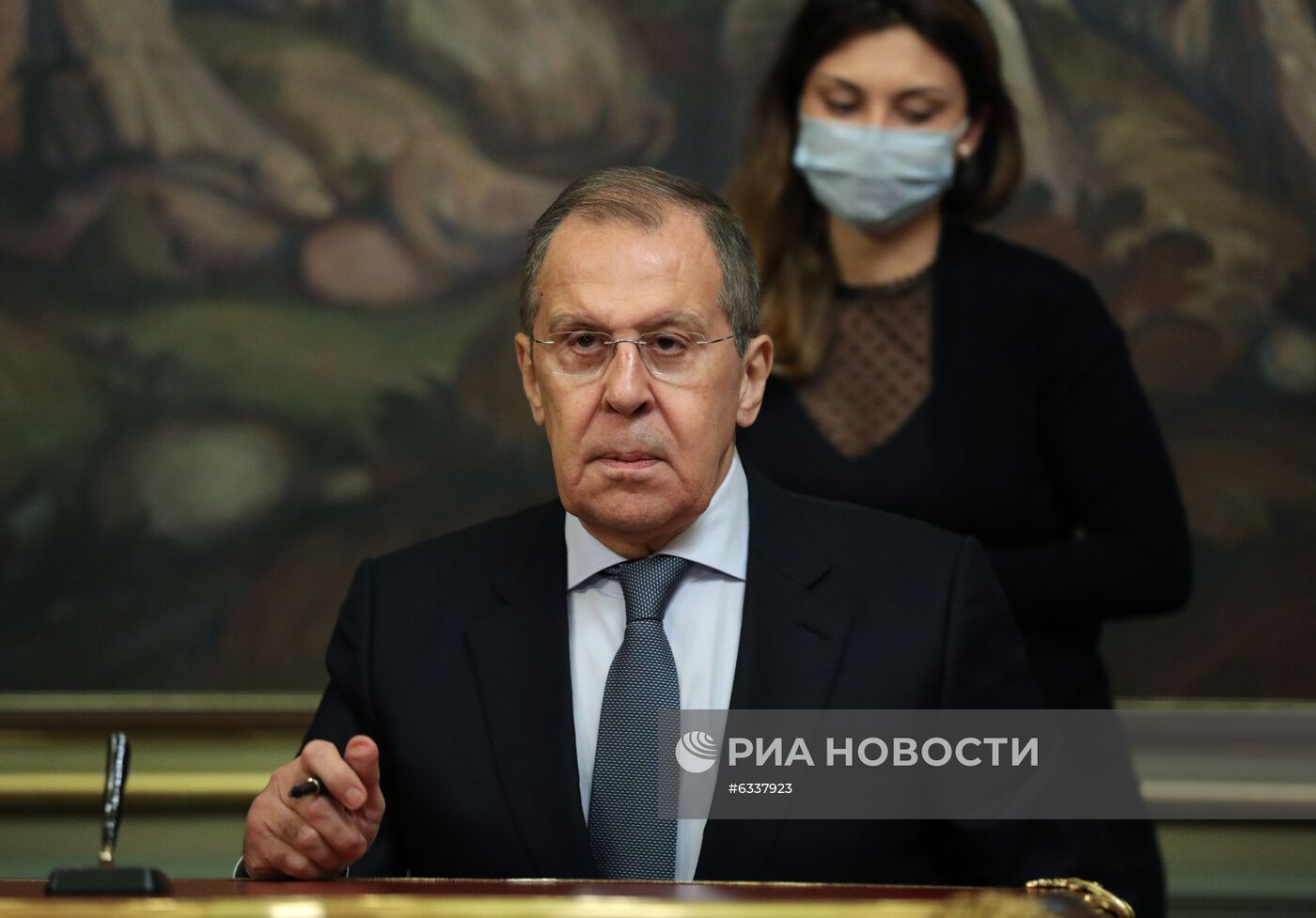 Встреча глав МИД РФ и Монголии С. Лаврова и Н. Энхтайвана