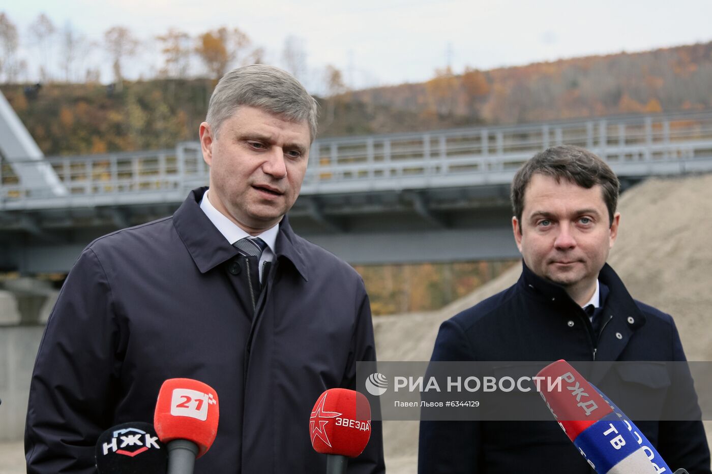 Открытие нового ж/д моста через реку Кола  