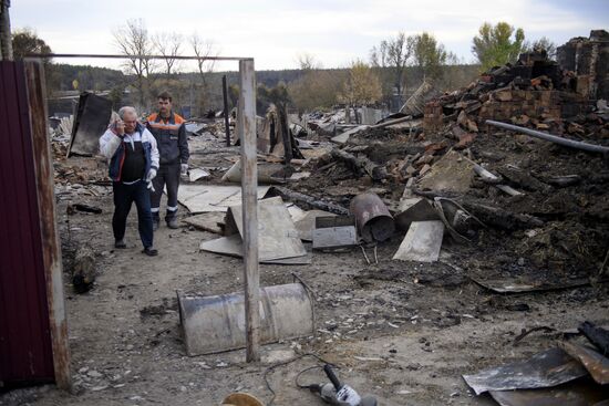 Последствия пожаров в Воронежской области