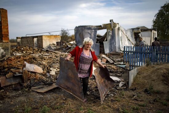 Последствия пожаров в Воронежской области