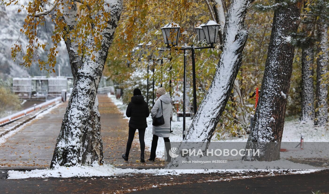 Первый снег в Красноярском крае