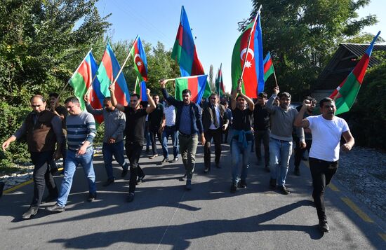 Похороны погибшего во время боевых действий азербайджанского военнослужащего