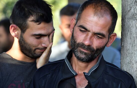 Похороны погибшего во время боевых действий азербайджанского военнослужащего