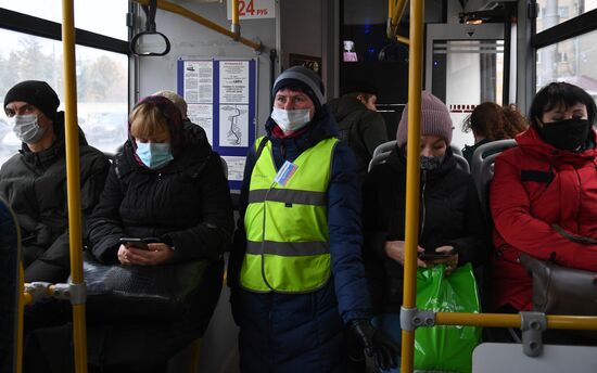 Проверка масочного режима в общественном транспорте Новосибирска