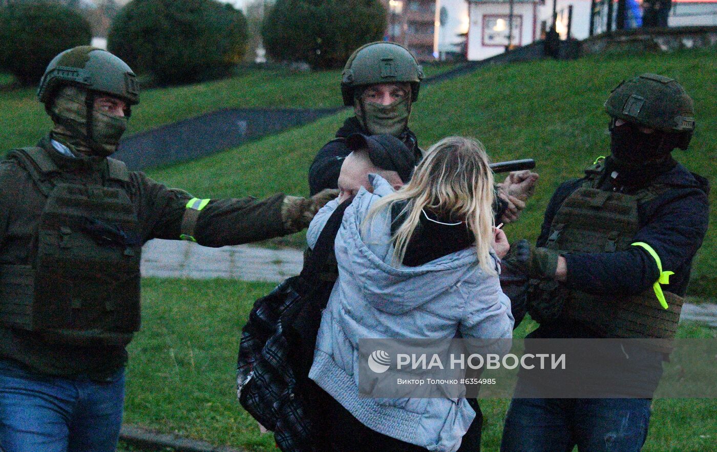 Несанкционированная акция протеста оппозиции в Минске