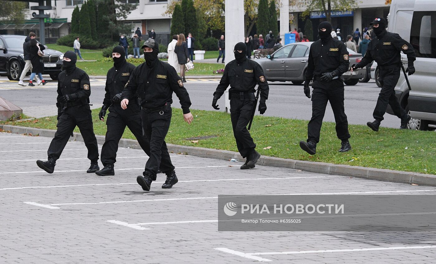 Несанкционированная акция протеста оппозиции в Минске