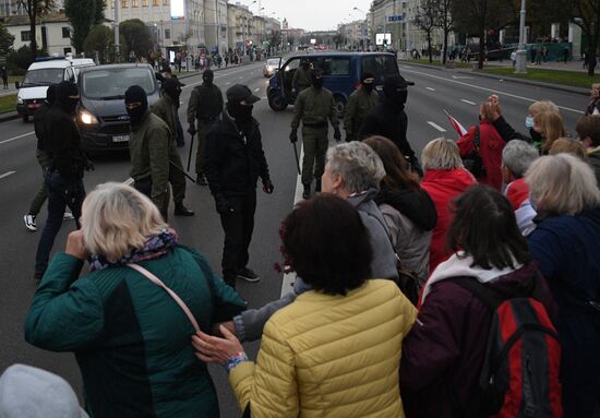 Акция протеста пенсионеров в Минске