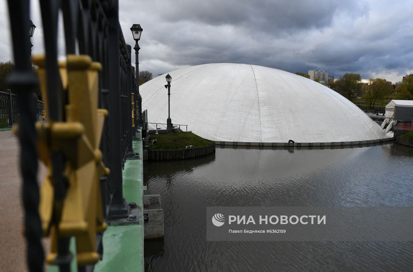 Консервация фонтана в Царицыно