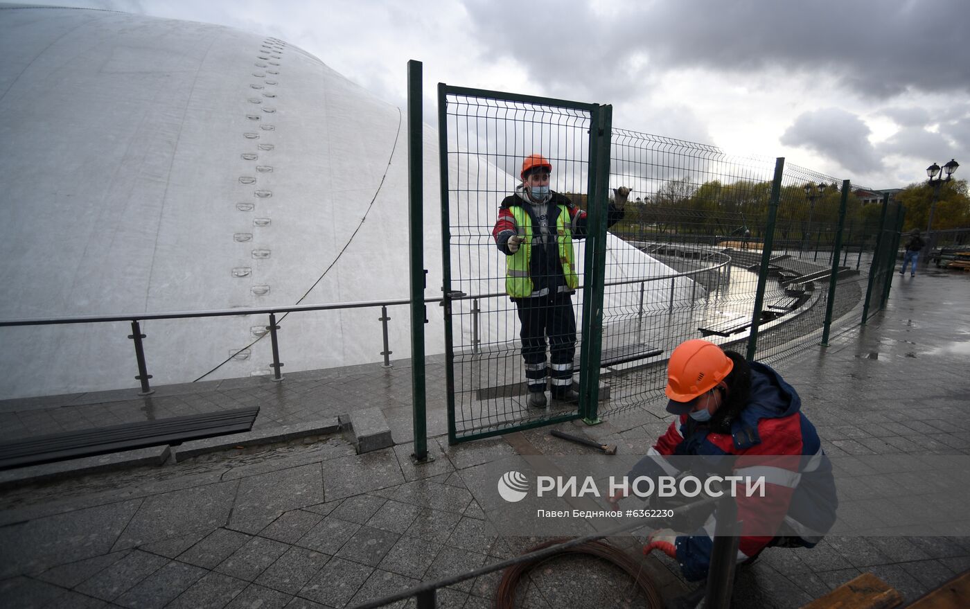 Консервация фонтана в Царицыно