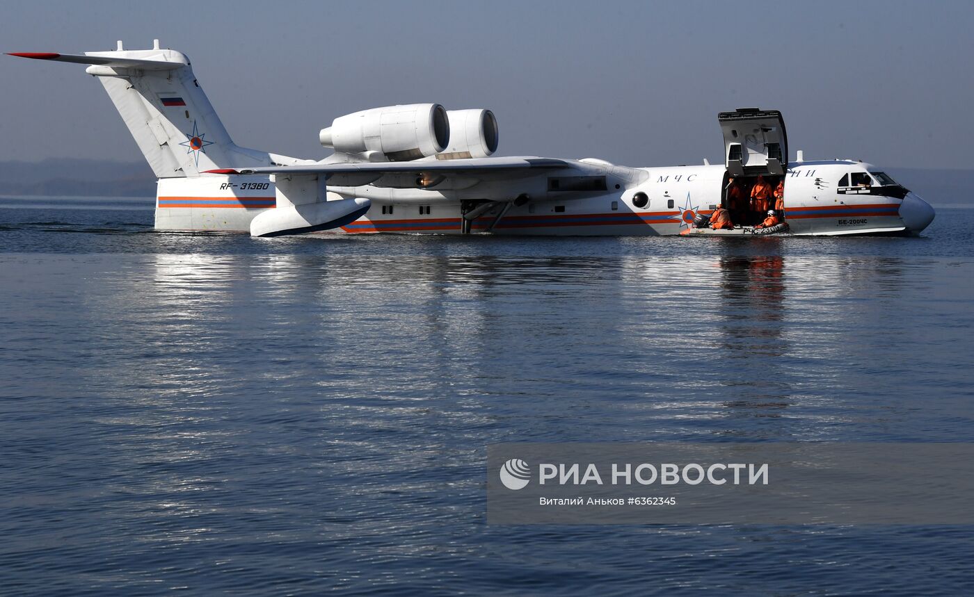 Учения авиационного отряда МЧС в Приморье