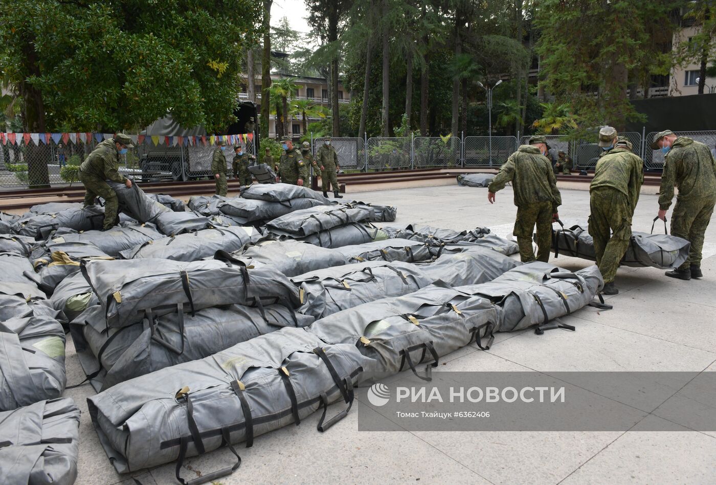 Временный госпиталь для больных коронавирусом в Сухуме 