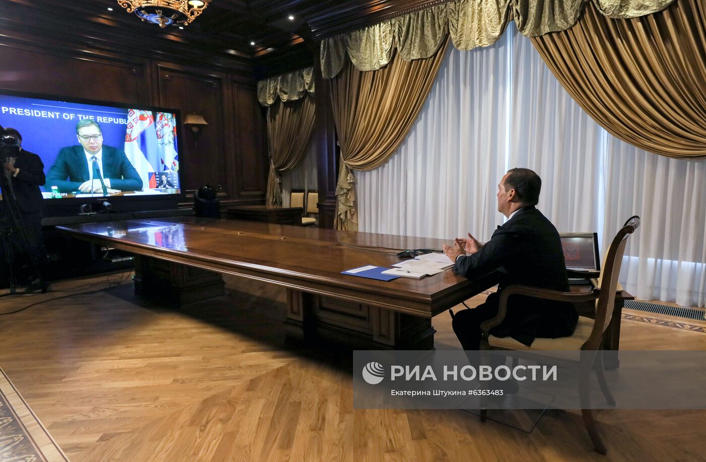 Встреча заместителя председателя Совета безопасности РФ Д. Медведева с президентом Сербии А. Вучичем