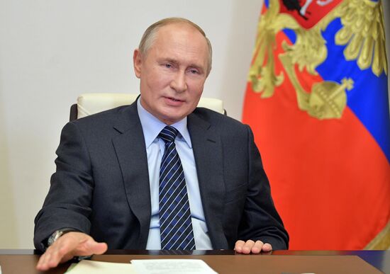 Рабочая встреча президента РФ В. Путина с членами правления РСПП