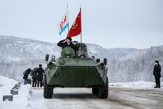 Церемония захоронения останков воинов, погибших при защите Советского Заполярья во время Великой Отечественной войны