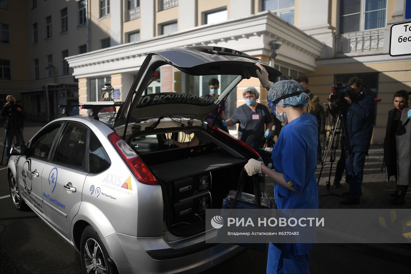 Запуск беспилотного автомобиля для доставки грузов на территории ГКБ № 1  им. Н. И. Пирогова | РИА Новости Медиабанк