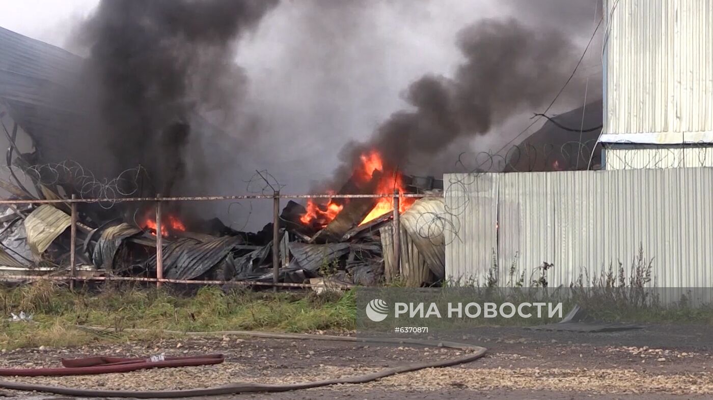 Пожар в Волосовском районе Ленинградской области