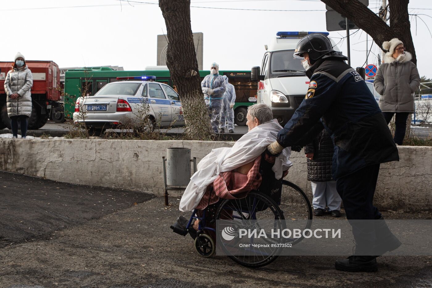 Последствия взрыва в больнице в Челябинске