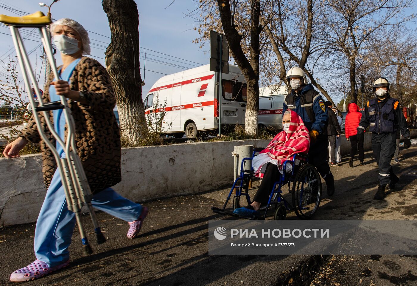 Последствия взрыва в больнице в Челябинске