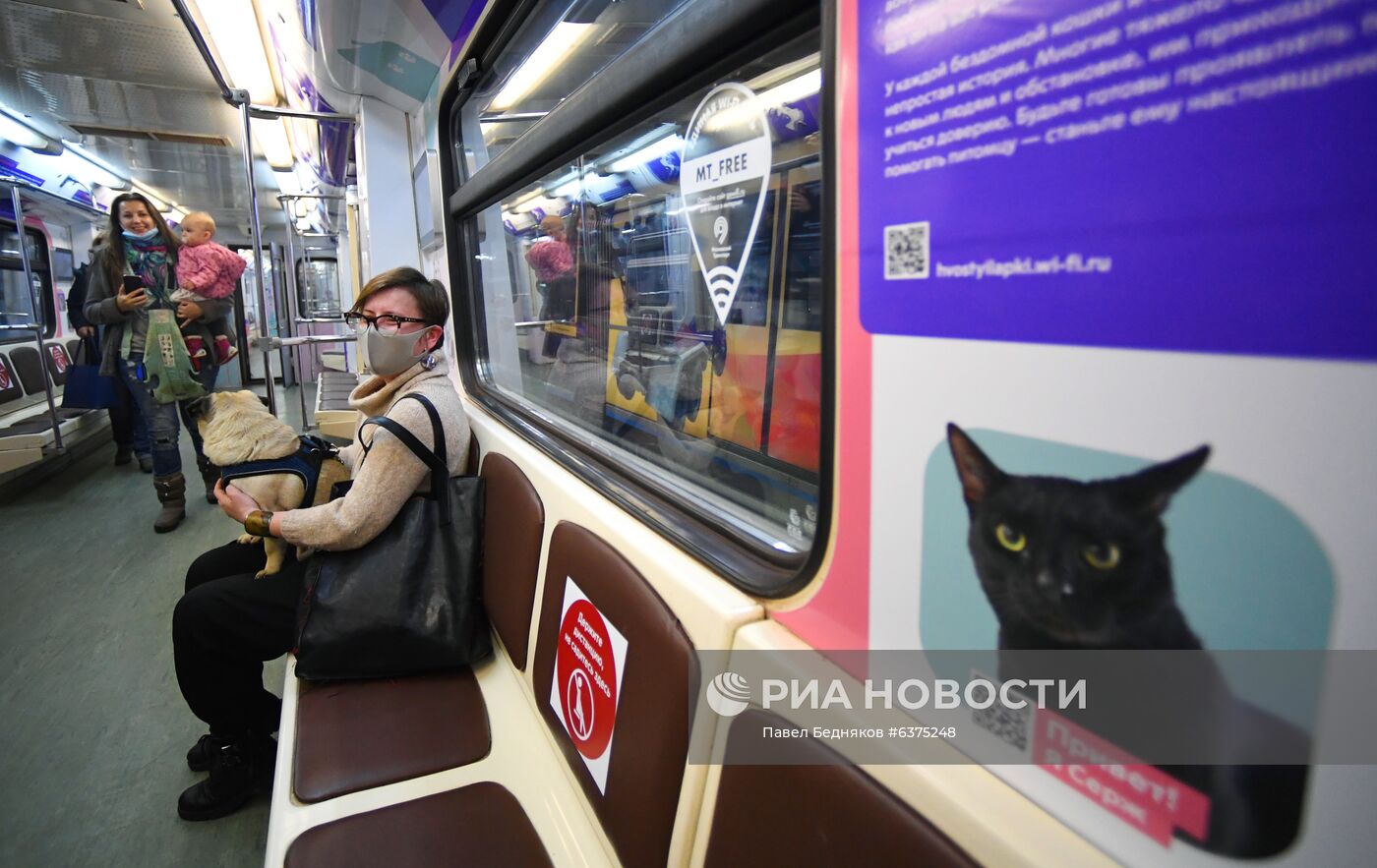 Запуск тематического поезда метро "Хвосты и лапки"