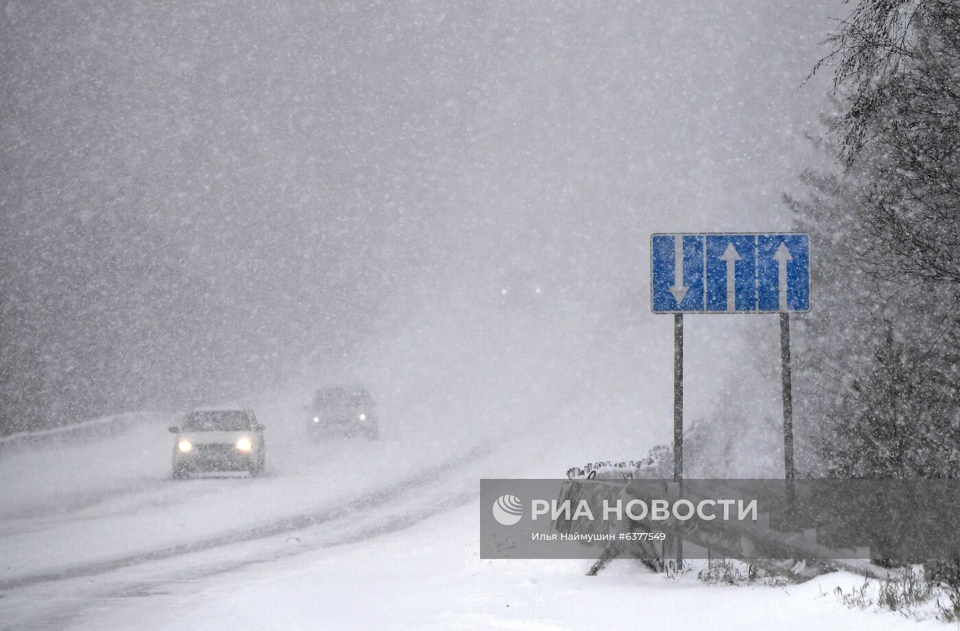 Снегопад в Красноярском крае