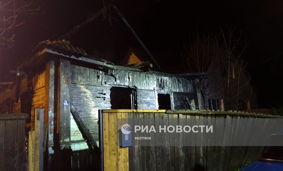 Пожар в частном доме в городе Ельня Смоленской области