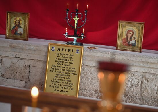 Открытие удинской церкви в селе Нидж Габалинского района Азербайджана