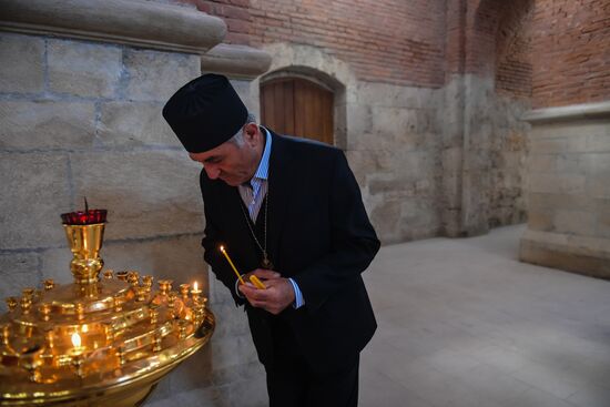 Открытие удинской церкви в селе Нидж Габалинского района Азербайджана