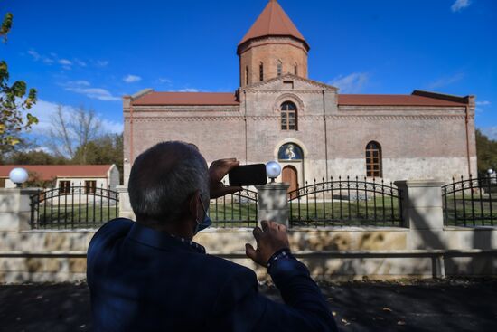 Открытие удинской церкви в селе Нидж Габалинского района Азербайджана