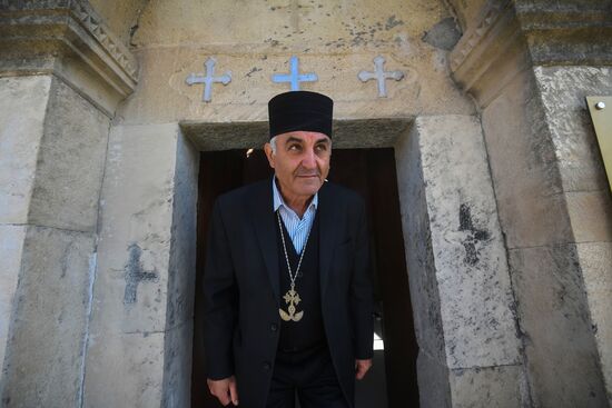 Открытие удинской церкви в селе Нидж Габалинского района Азербайджана