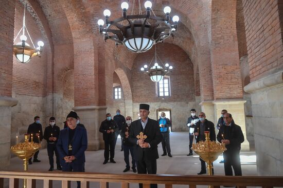 Открытие удинской церкви в селе Нидж Габалинского района Азербайджана