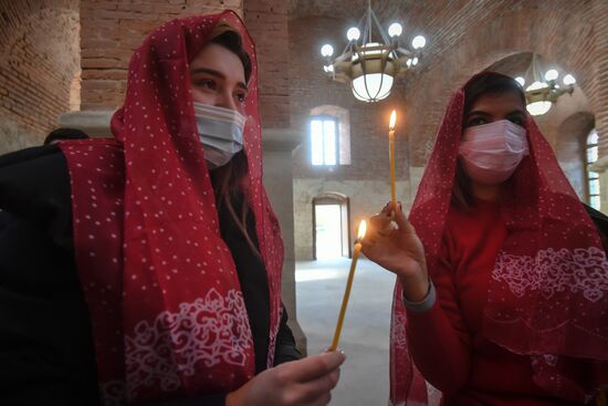 Открытие удинской церкви в селе Нидж Габалинского района Азербайджана