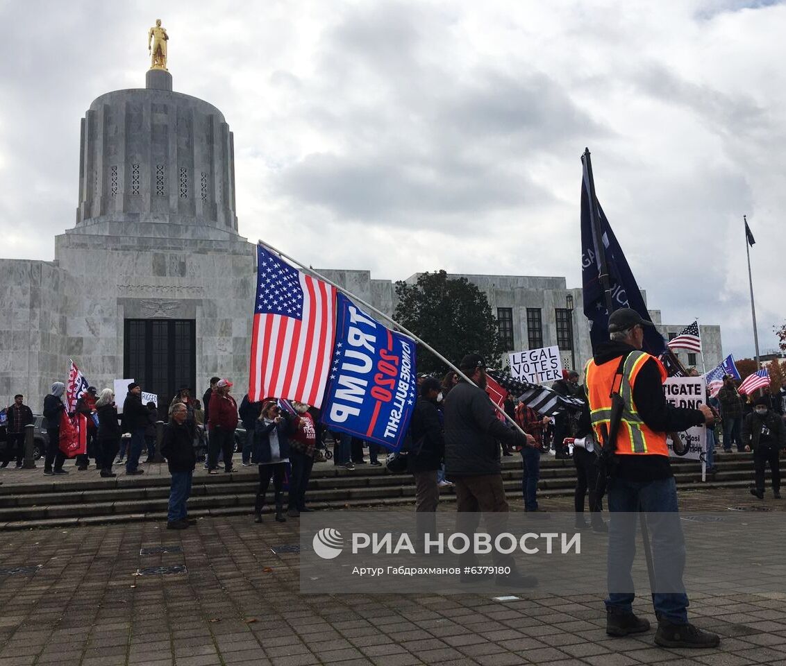 Акция сторонников Трампа в Орегоне