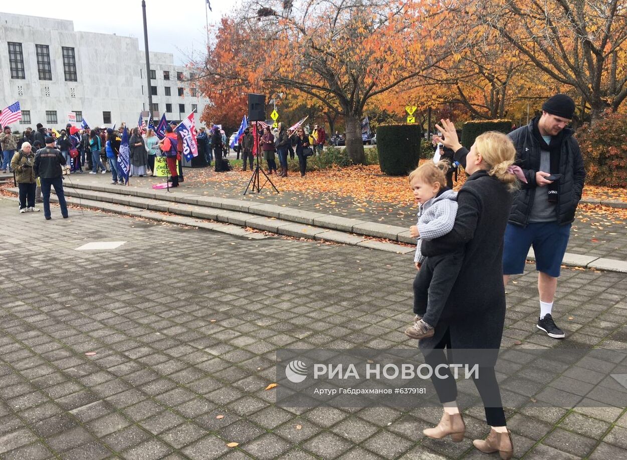 Акция сторонников Трампа в Орегоне