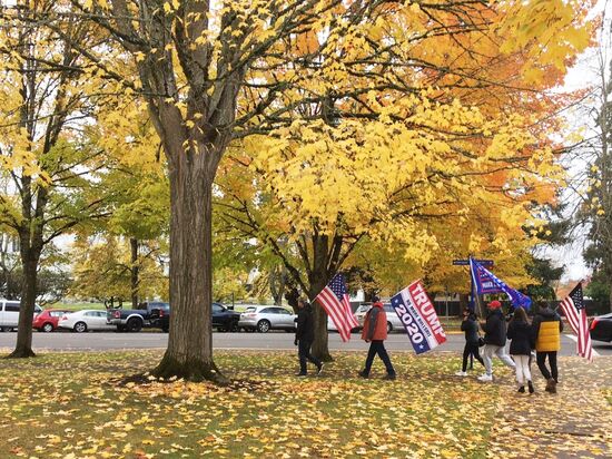Акция сторонников Трампа в Орегоне