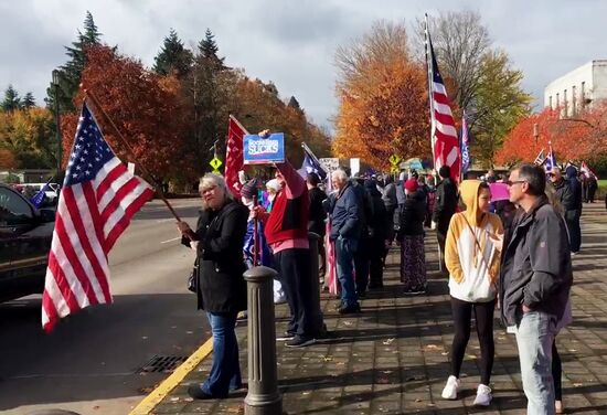 Акция сторонников Трампа в Орегоне