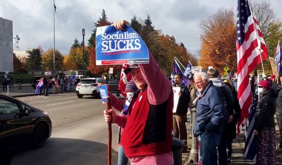Акция сторонников Трампа в Орегоне