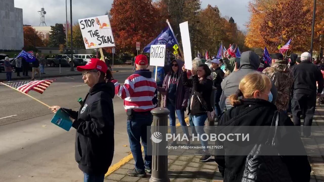 Акция сторонников Трампа в Орегоне