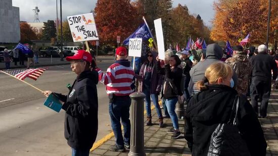 Акция сторонников Трампа в Орегоне