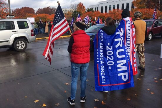 Акция сторонников Трампа в Орегоне