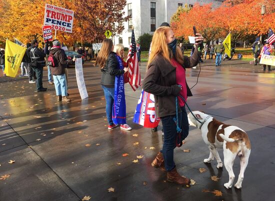Акция сторонников Трампа в Орегоне