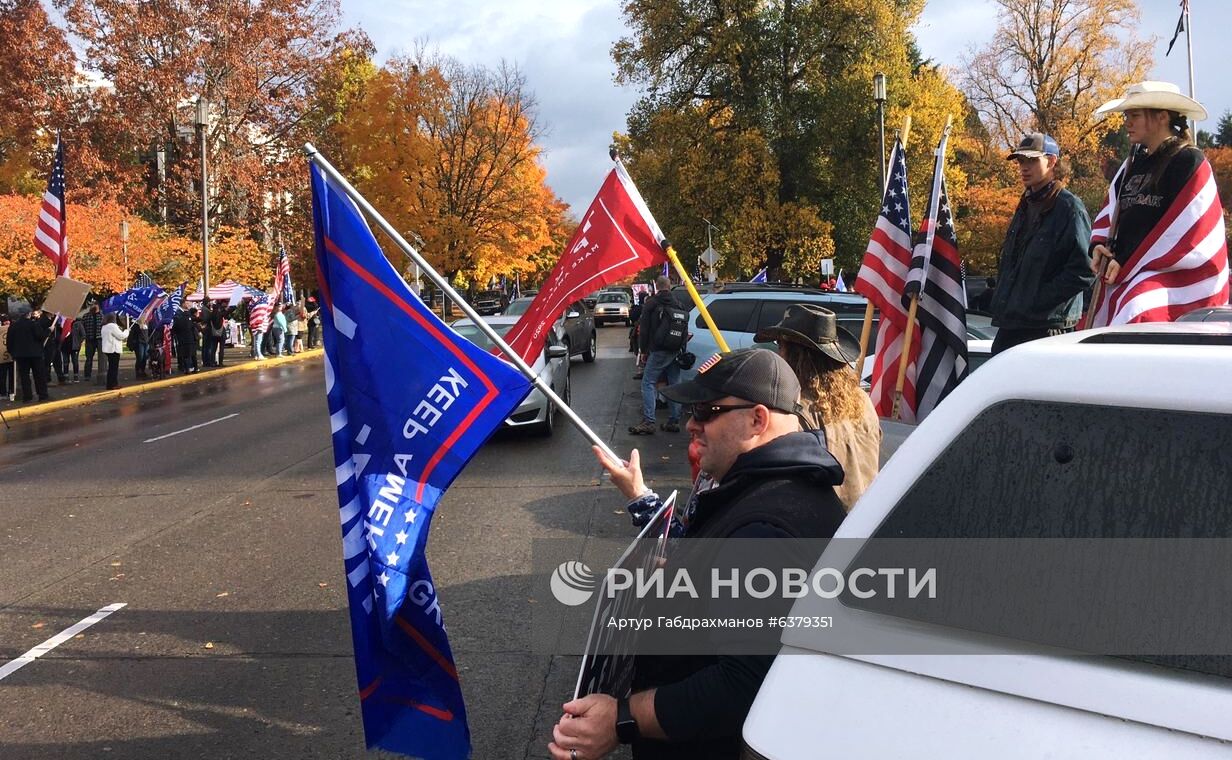 Акция сторонников Трампа в Орегоне