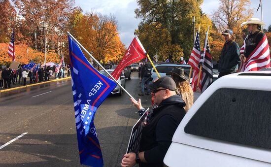 Акция сторонников Трампа в Орегоне