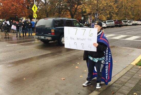 Акция сторонников Трампа в Орегоне