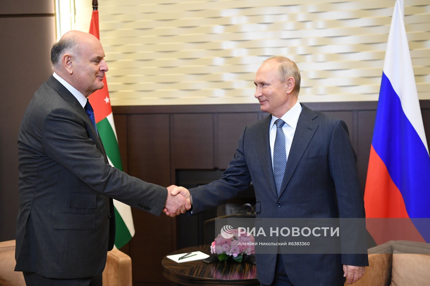 Президент РФ В. Путин встретился с президентом Абхазии Асланом Бжанией