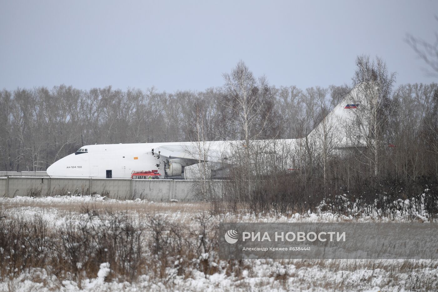 В Новосибирске из-за проблем с двигателем вынужденно сел Ан-124