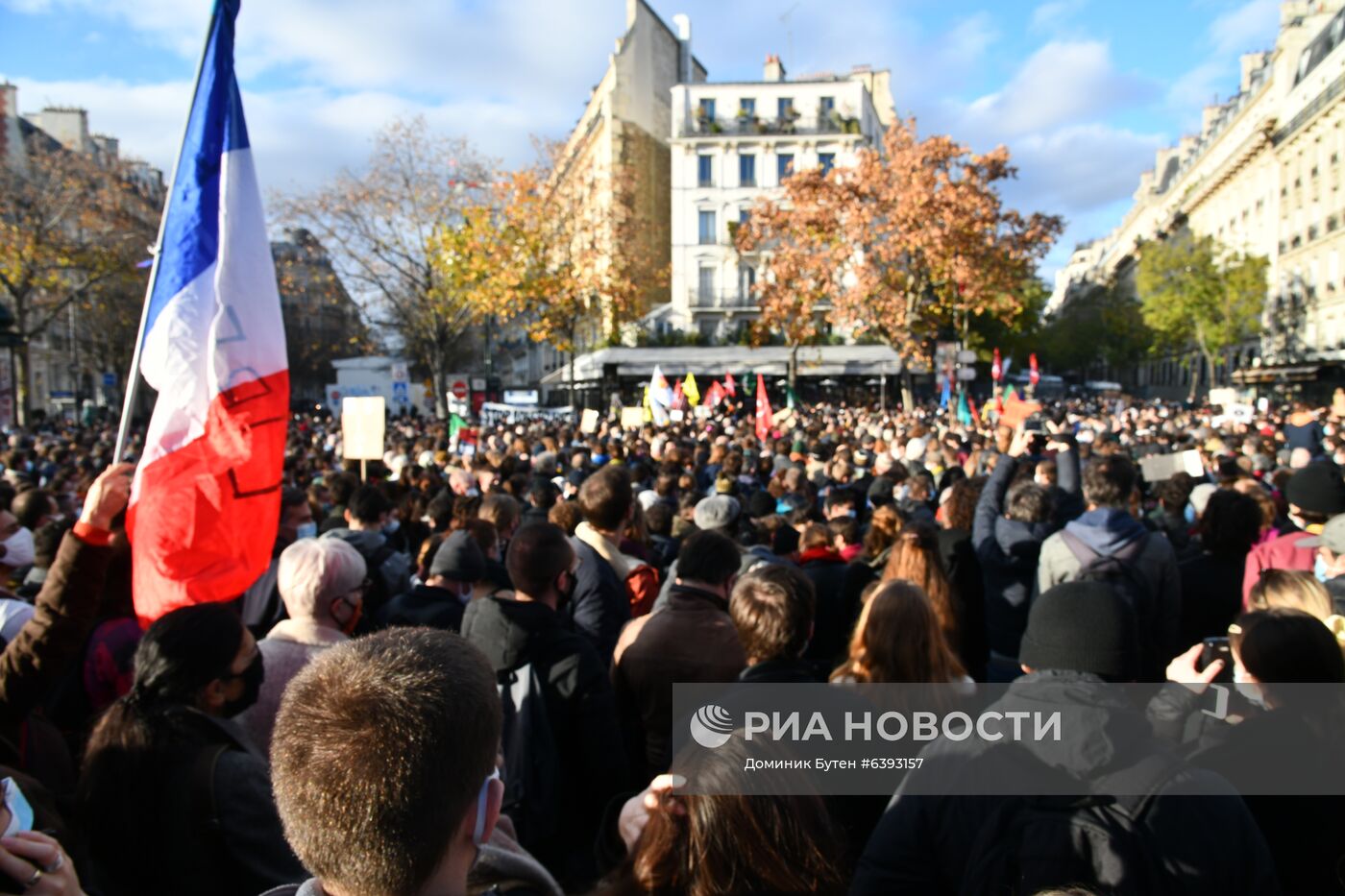 Акция протеста в Париже
