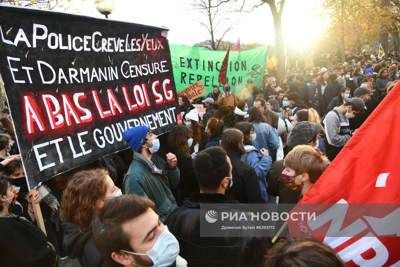 Акция протеста в Париже