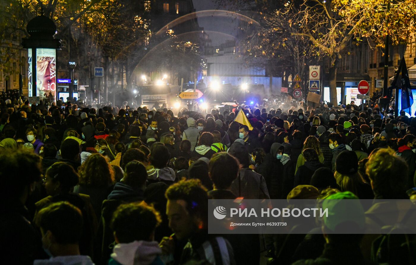 Акция протеста в Париже