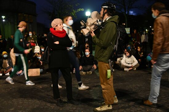 Акция протеста в Париже